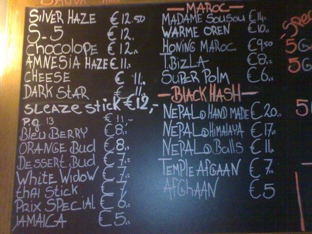 Coffee Shop Amsterdam ceny